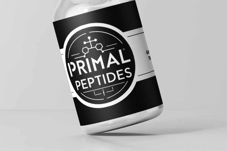 Primal Peptides container on a light gray background